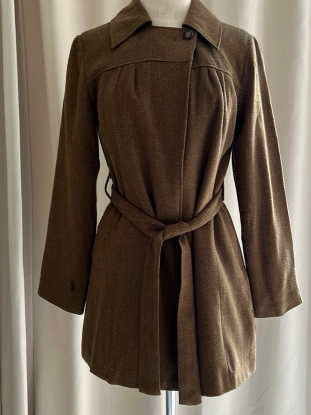 Tucker for Target Size S Women's Brown Belted Trench Coat with Classic Collar